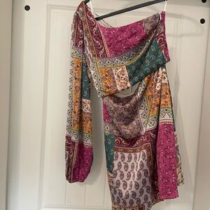 Multicolor Patchwork Asymmetrical dress